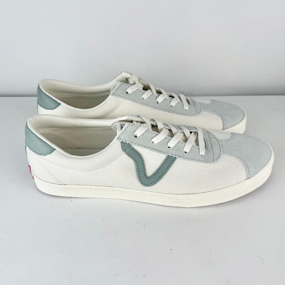 Men's 13 VANS Tri-Tone Sport Low Skate Sneakers - Green /Beige Suede/Canvas